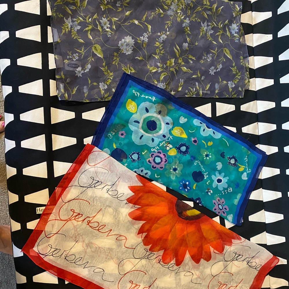 3 chiffon scarves